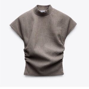Zara Gray Textured Top